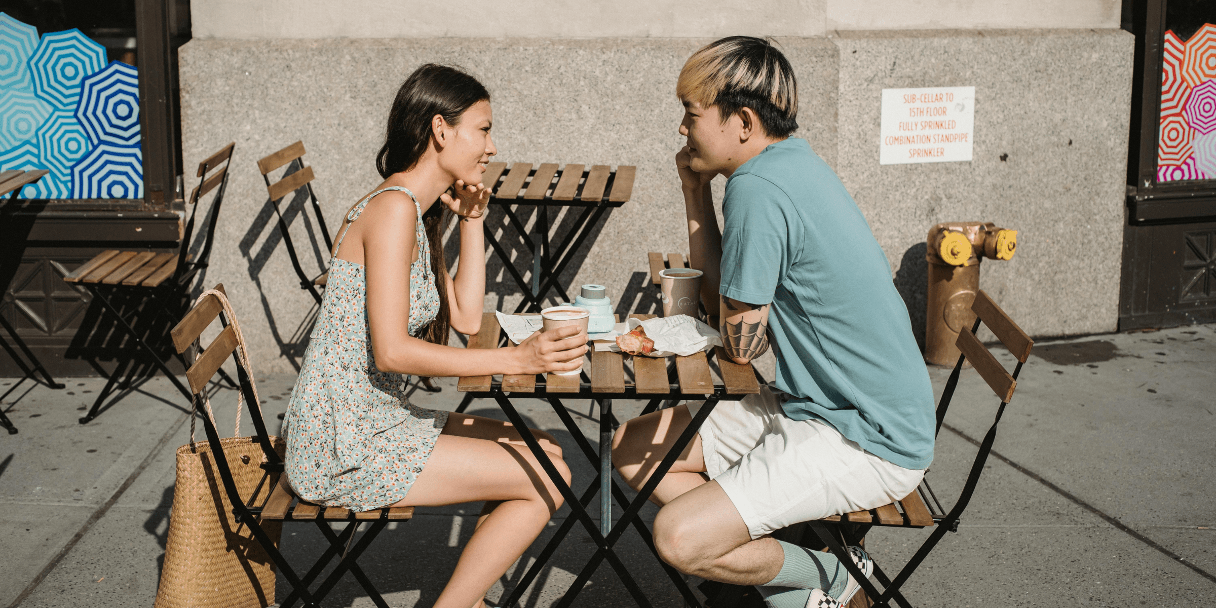 Couple sitting at table